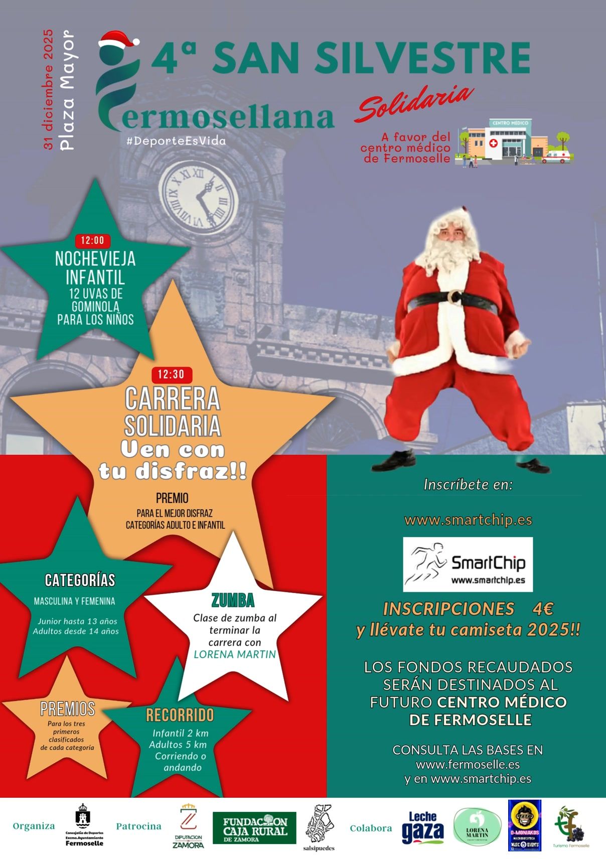 Cartel de la San Silvestre Fermosellana con detalles de la carrera solidaria