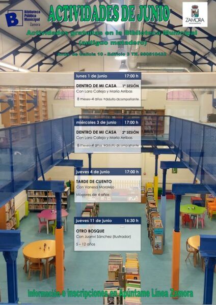 Cartel de actividades de animación lectora en bibliotecas de Zamora