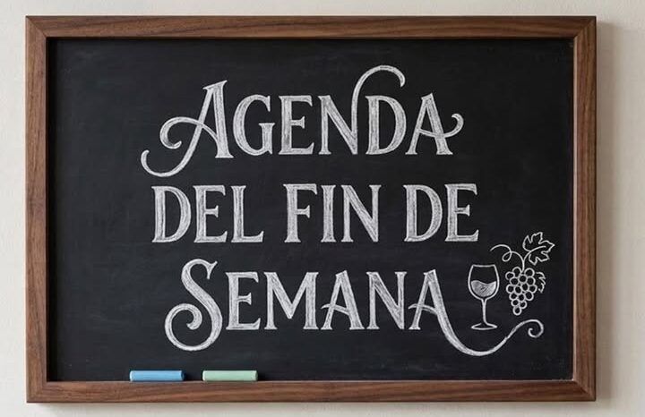 Cartel de la agenda del fin de semana en Toro con vino y eventos