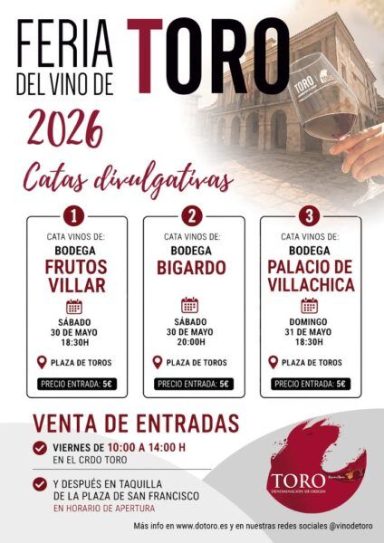 Cartel de las catas de vino en la Feria del Vino de Toro 2026