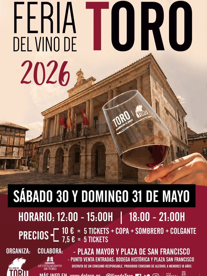 Cartel de la Feria del Vino en Toro con información del evento