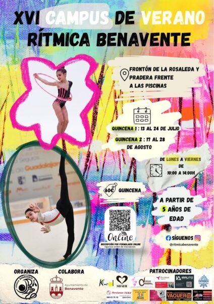 Niña practicando gimnasia rítmica en el campus de Benavente