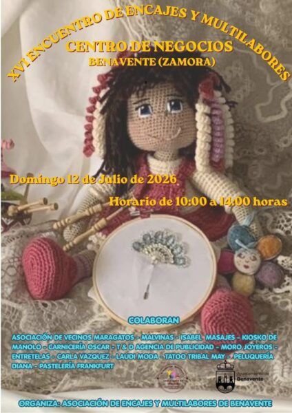 Evento cultural de encajes y multilabores en Benavente con manualidades