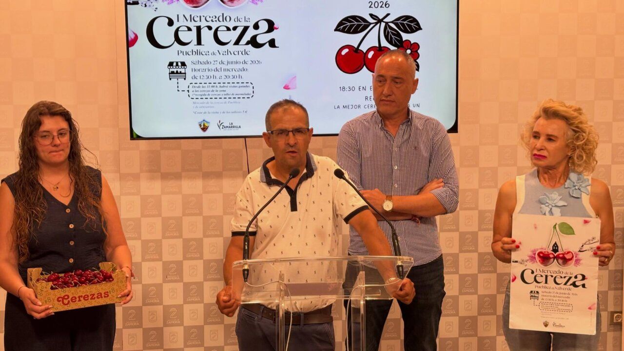 Presentación del I Mercado de la Cereza en Pueblica de Valverde