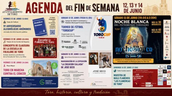 Cartel de actividades culturales y deportivas en Toro