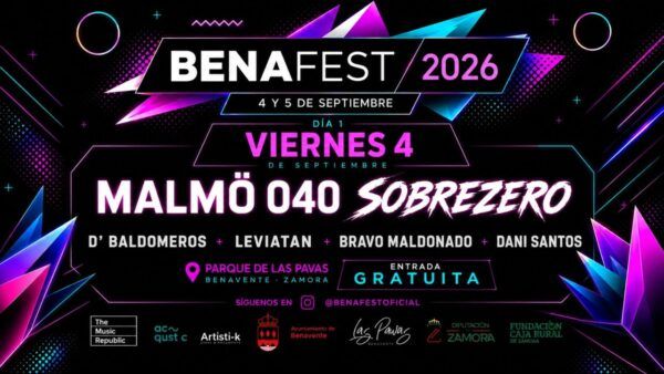 Cartel del festival Benafest 2026 con artistas y fechas