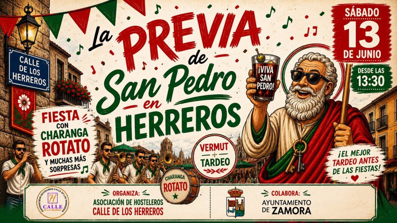 Cartel de la previa de San Pedro en la Calle de los Herreros
