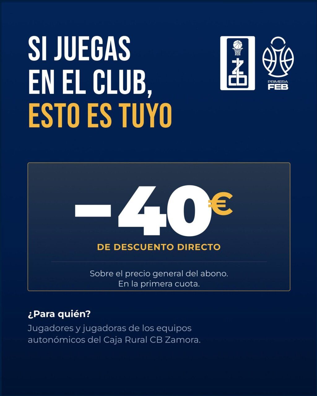 Cartel de la campaña de abonados del CB Zamora 2026-2027