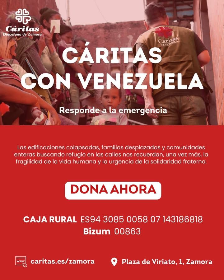 Cartel de campaña de emergencia para ayudar a Venezuela tras terremotos