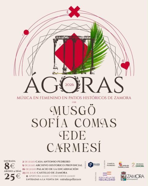 Cartel del ciclo musical Ágoras en los patios históricos de Zamora