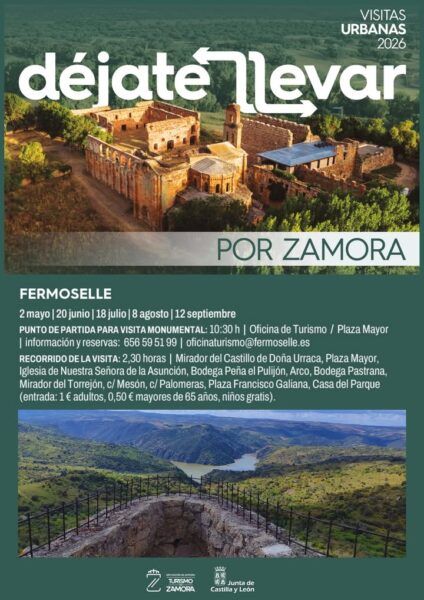 Cartel de la ruta guiada en Fermoselle para dar la bienvenida al verano