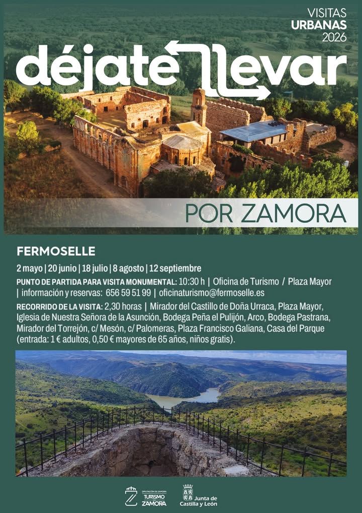 Cartel de la ruta guiada en Fermoselle para dar la bienvenida al verano