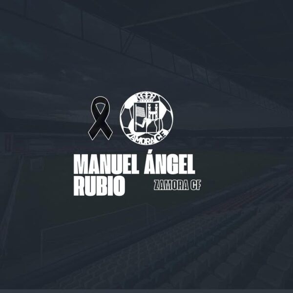 Imagen en memoria de Manuel Ángel Rubio con logo del Zamora CF
