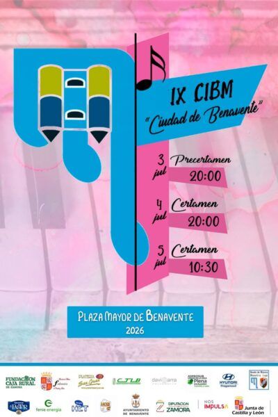 Cartel del IX CIBM Ciudad de Benavente con fechas y horarios