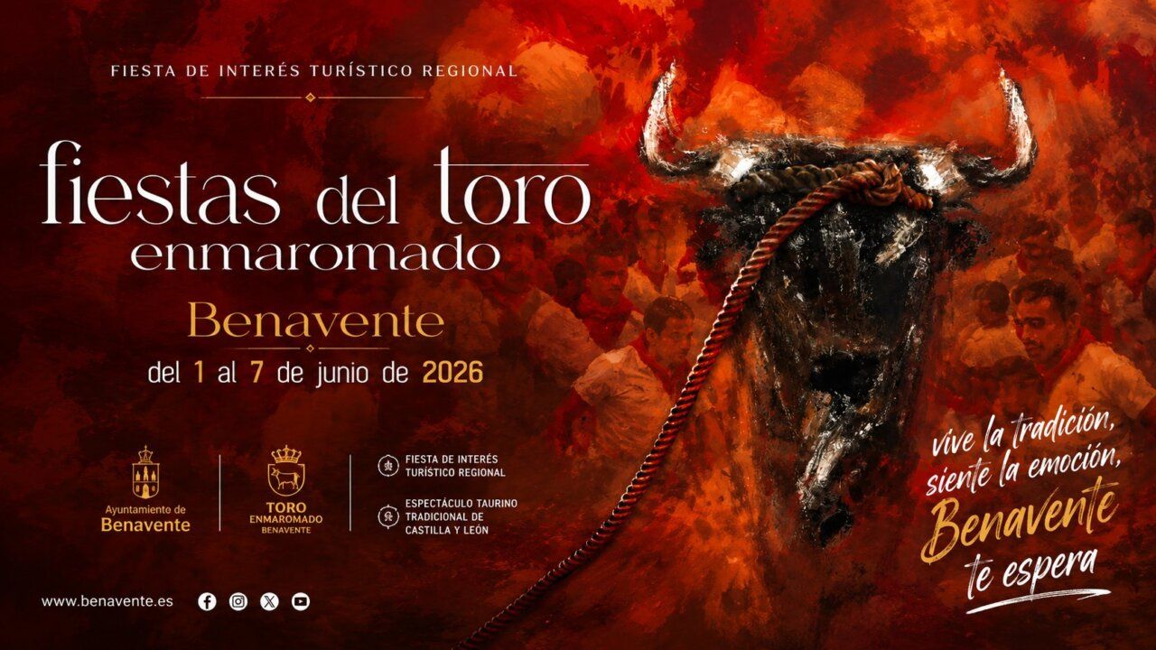 Cartel promocional de las Fiestas del Toro Enmaromado en Benavente