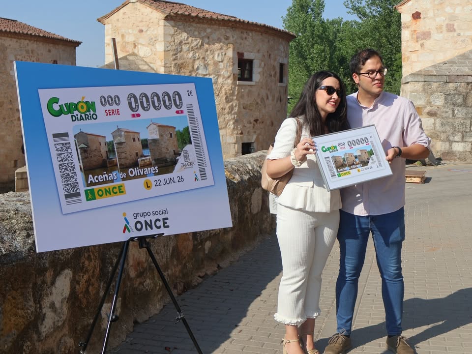 Presentación del cupón de la ONCE dedicado a las Aceñas de Olivares