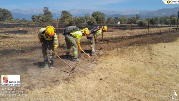 Bomberos trabajando en la prevención de incendios forestales en Castilla y León