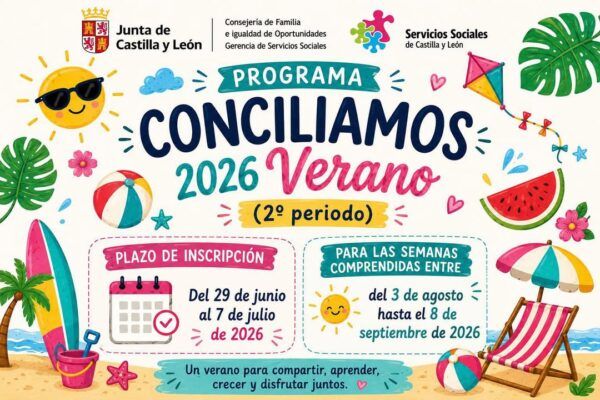 Cartel informativo sobre el programa Conciliamos Verano 2026