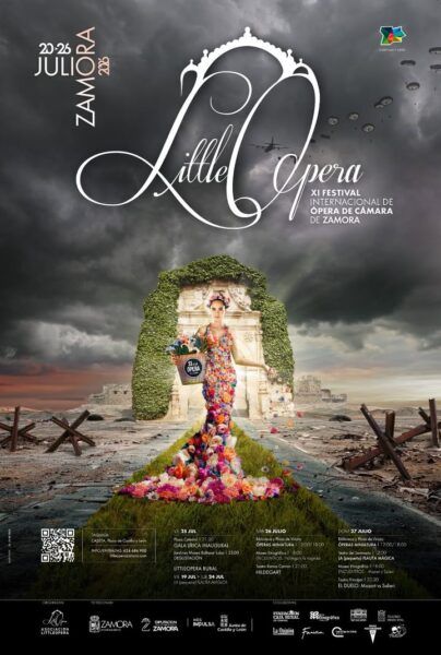 Cartel del festival LittleOpera 2026 en Zamora con una mujer vestida de flores