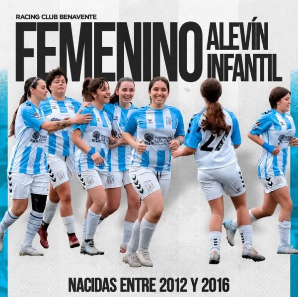 Chicas del Racing Club Benavente en equipo de fútbol juvenil