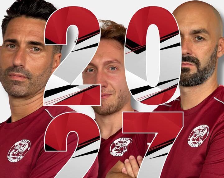 Ramón Verdú, David Pérez y Javi Melchor del Zamora CF tras su renovación