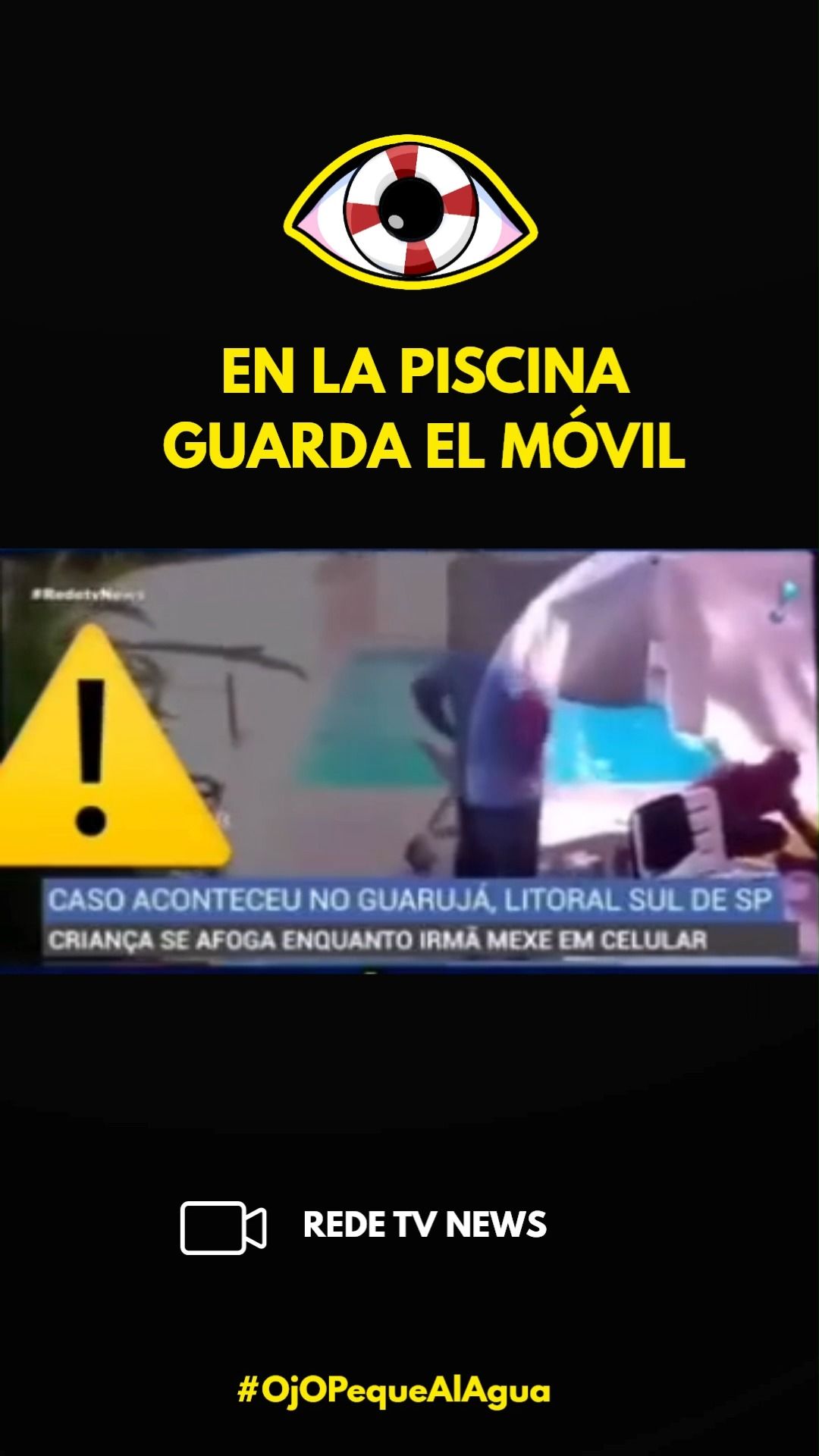 Mensaje sobre la importancia de la vigilancia en el agua para prevenir ahogamientos infantiles