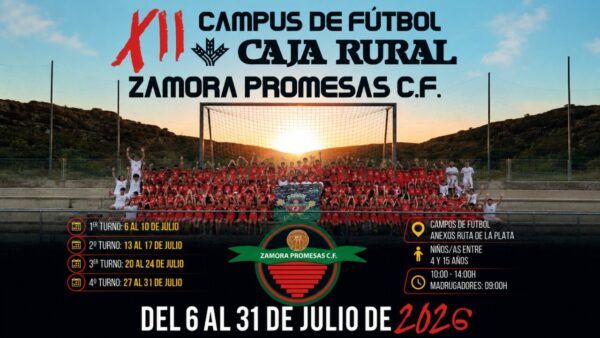 Grupo de niños en el XII Campus de Fútbol Caja Rural Zamora Promesas