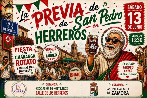 Cartel de la previa de San Pedro en la Calle de los Herreros