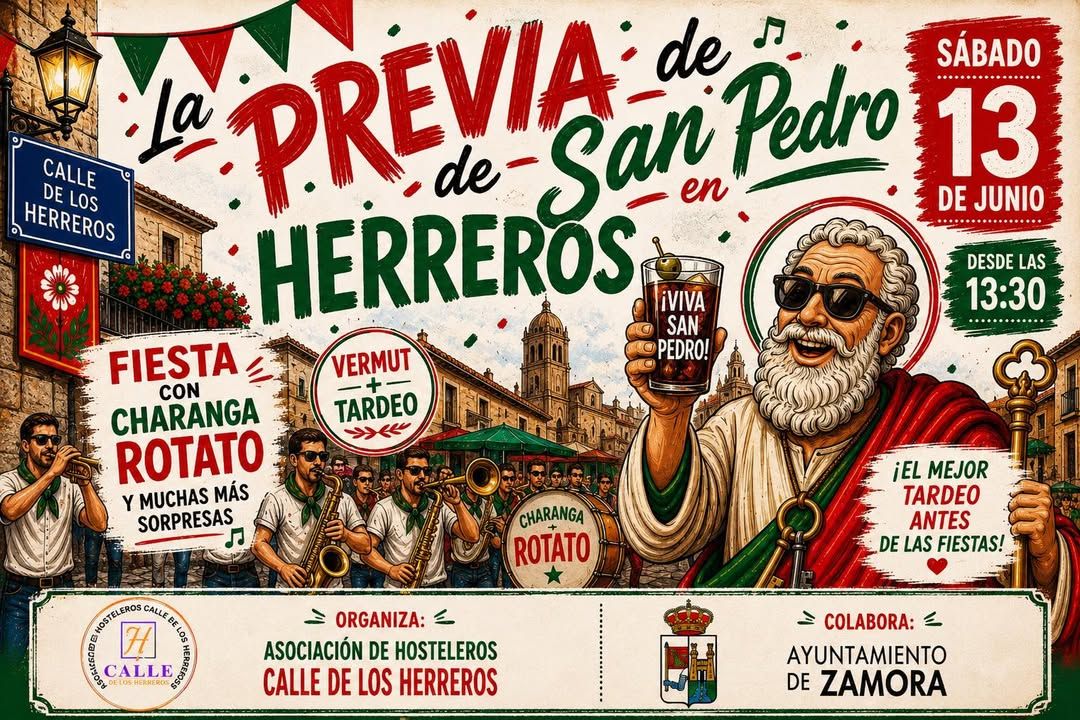 Cartel de la previa de San Pedro en la Calle de los Herreros