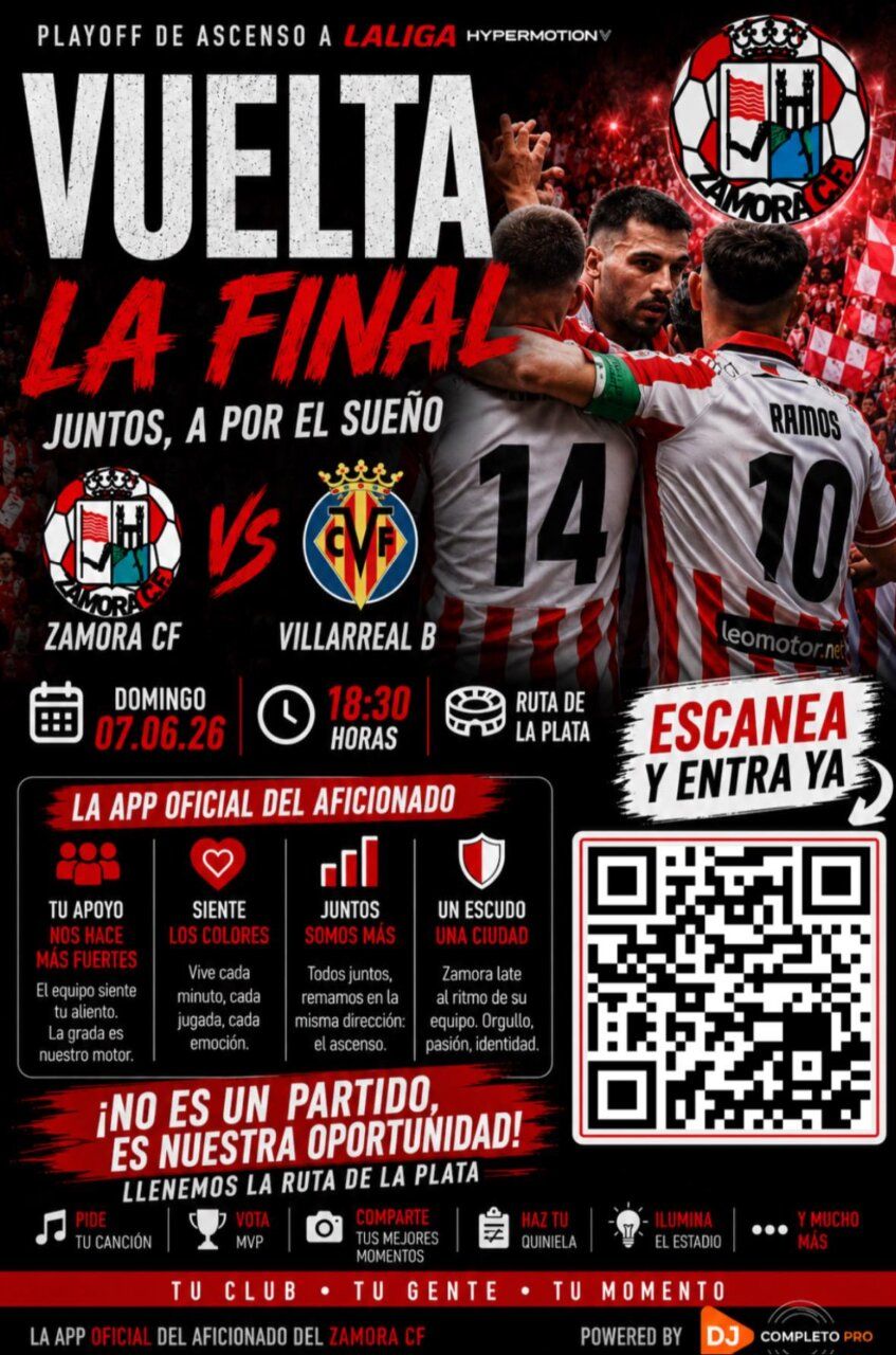 Cartel del Zamora CF sobre playoff y aplicación interactiva para aficionados