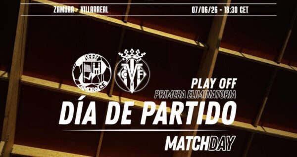 Cartel del partido Zamora CF contra Villarreal CF en el Ruta de la Plata