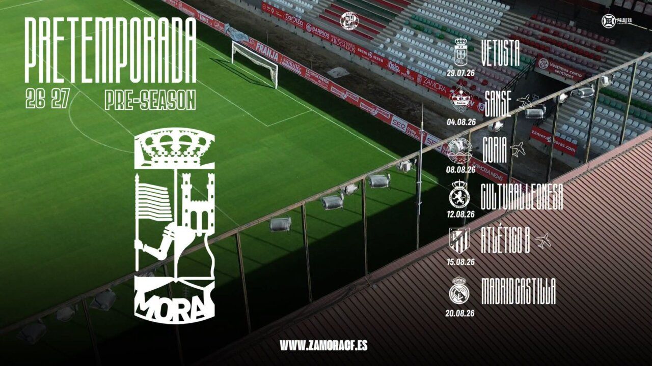 Calendario de pretemporada del Zamora CF para la temporada 2026/27