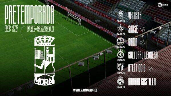 Calendario de pretemporada del Zamora CF para la temporada 2026/27
