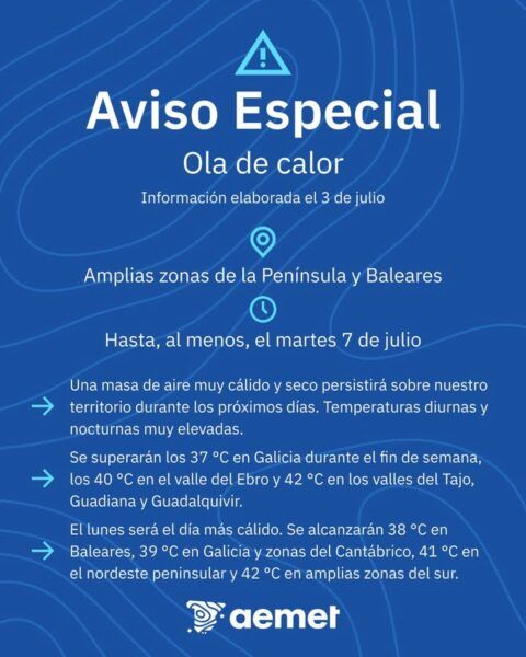Aviso especial de AEMET sobre ola de calor en España