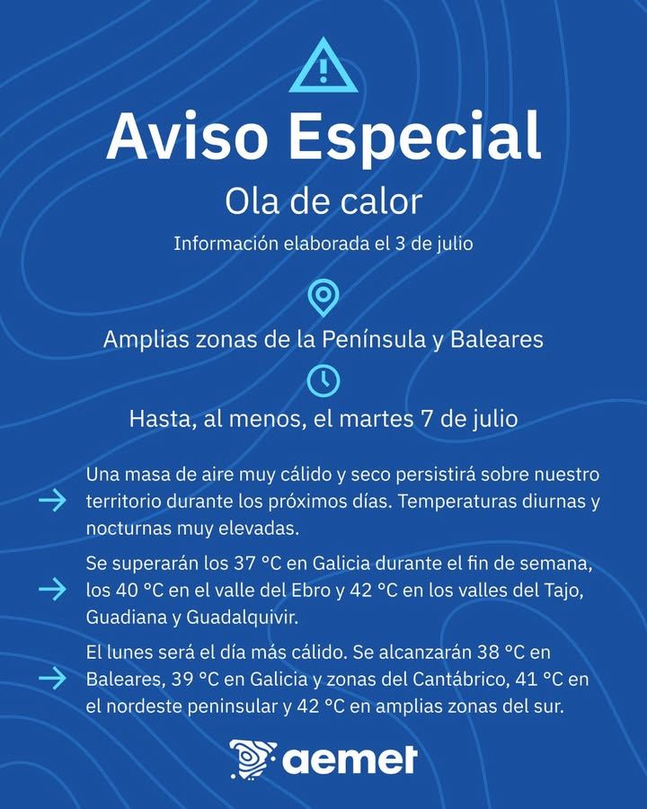 Aviso especial de AEMET sobre ola de calor en España