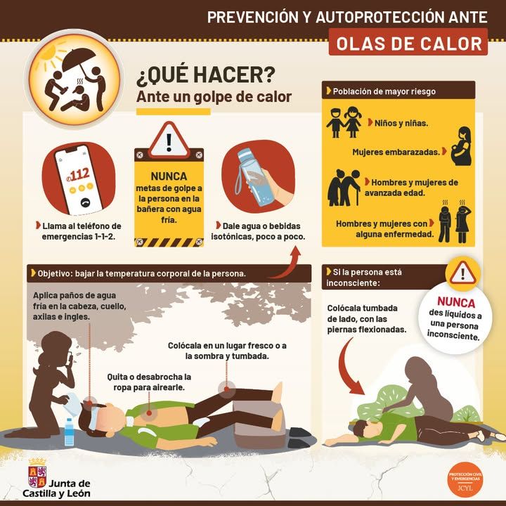 Infografía sobre prevención ante golpes de calor en Castilla y León