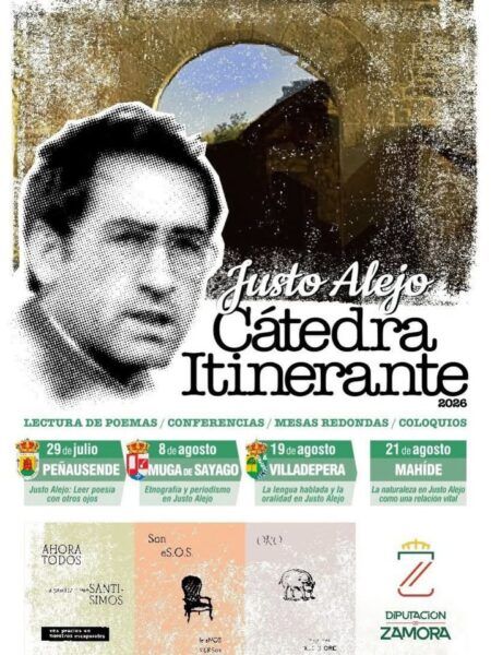 Cartel del homenaje al poeta Justo Alejo en Zamora