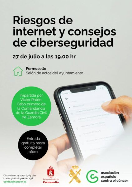 Cartel de charla sobre ciberseguridad en Fermoselle