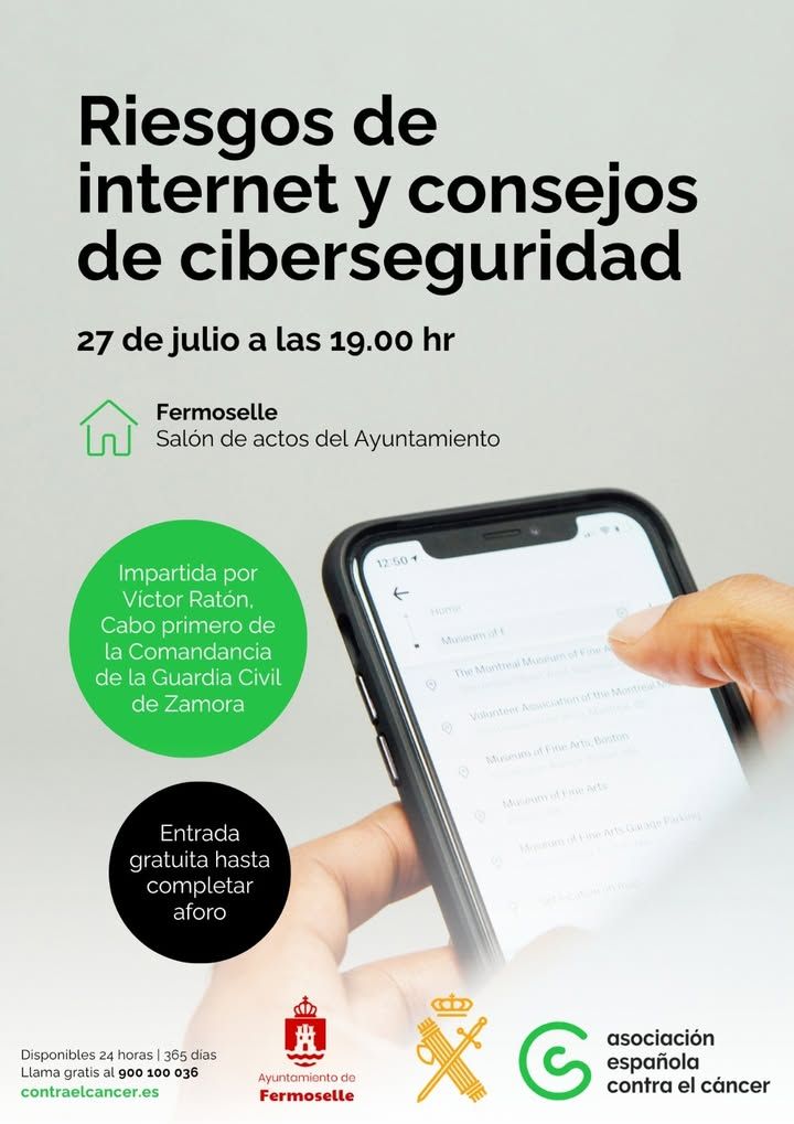 Cartel de charla sobre ciberseguridad en Fermoselle