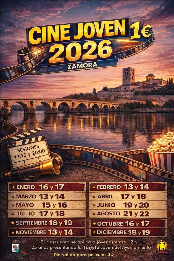 Cartel del ciclo Cine Joven en Zamora para julio 2026