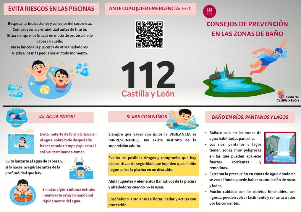 Infografía sobre consejos de seguridad para el baño en días calurosos
