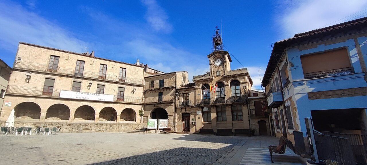 Plaza del Ayuntamiento en Fermoselle con edificios históricos