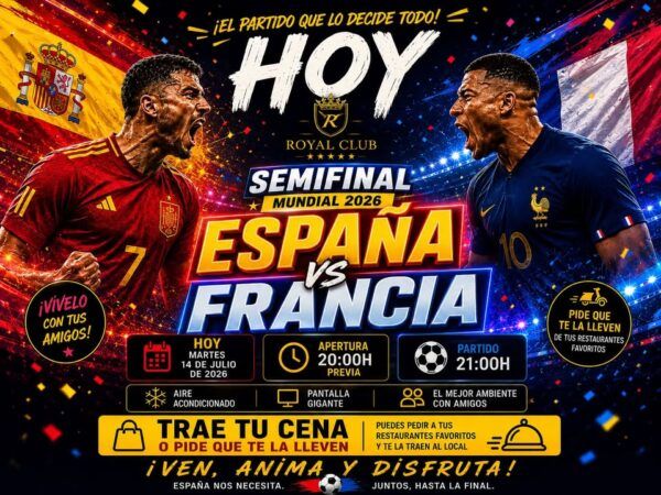 Cartel del partido España contra Francia en Royal Club