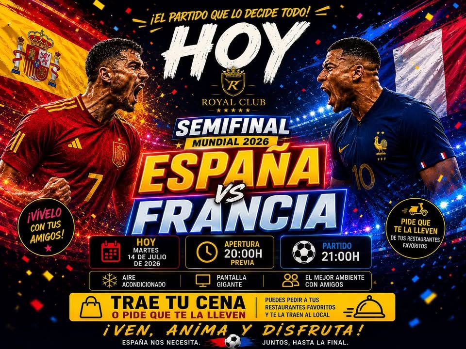 Cartel del partido España contra Francia en Royal Club