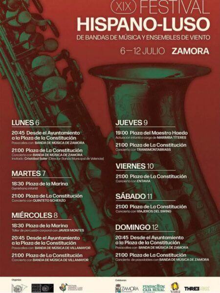 Cartel del XIX Festival Hispano-Luso de Bandas de Música en Zamora