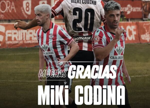 Miki Codina en un partido con el Zamora, agradecimientos al jugador