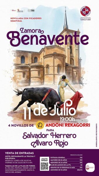 Cartel de la semifinal del circuito de novilladas en Benavente