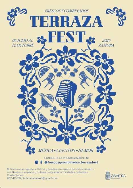 Cartel del Terraza Fest en Zamora con detalles artísticos