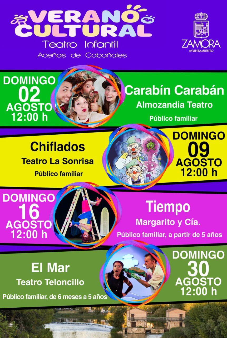 Cartel del Verano Cultural 2026 en Zamora con actividades familiares