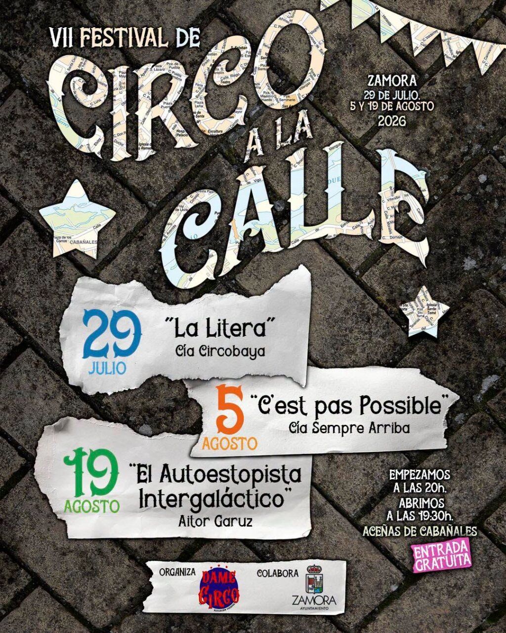 Cartel del VII Festival de Circo a la Calle en Zamora 2026